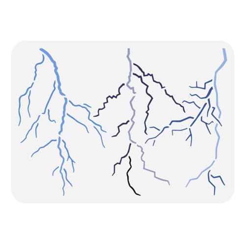 FINGERINSPIRE Lightning Painting Stencil 21x29.7cm Plastic PET Lightning Pattern Drawing Template for Painting Nature Theme on Wood Fabric