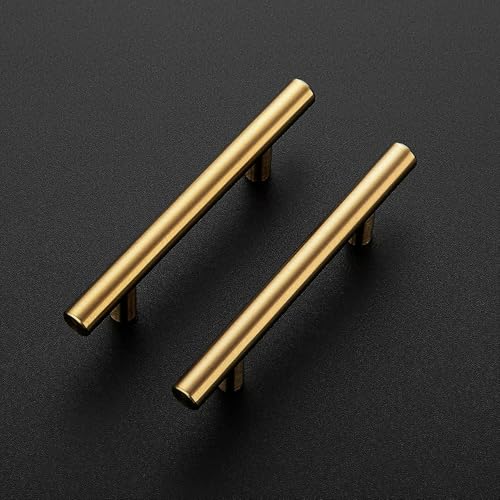 Image of Ravinte 30 Pack 6 inch Cabinet Pulls Brushed Brass Stainless Steel Kitchen Drawer Pulls Cupboard Handles Cabinet Handles 3.75 inch Hole Center