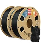 OVERTURE PLA Matte 3D Printer Filament 1.75mm, Matte PLA 2kg Cardboard Spool (4.4lbs), Dimensional Accuracy +/- 0.02 mm (Matte Black 2-Pack)