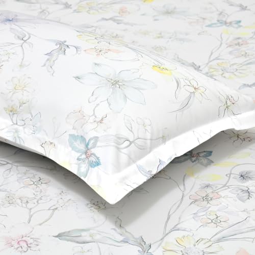 Image of Haus & Kinder Bedsheet King Size 300 TC Tencel King Size Bedsheet Cotton, Fitted Bedsheet for Kind Size Bed Silky-Soft (108x108 Inches) - Bloomea