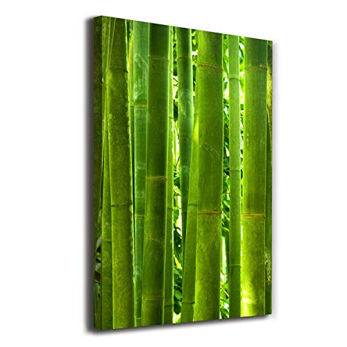 Tableau de bambou vert Tulup 70x100 cm pour habiller un grand mur vide facilement