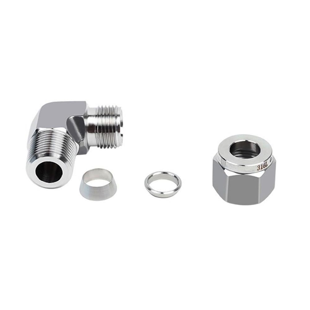 Connecteur De Compression Mâle NPT Coudé À 90 ° En Acier Inoxydable 316, 1/3/5 Pièces, For La Plomberie De Gaz Fluide(3PCS,3I8BSPT-12mm)