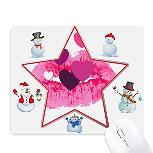 Tapis de souris Saint-Valentin bonhomme de neige antidérapant et tapis de bureau