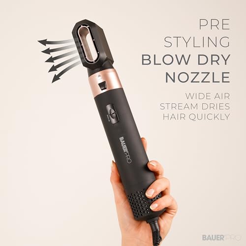 Bauer Professional 5-in-1 Hot Air Styler/Hair Dryer Brush to Curl, Straighten, Volumise, Smooth & Dry / 3 Heat Settings/Multi-Functional Hair Styling Tool 38879 - Image 3