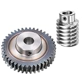 uxcell #45 Steel Worm Gear Set 40T 1.5 Module 40:1 Reduction Rate, Right Rotation Drive Gear Box Wheel Reduce...