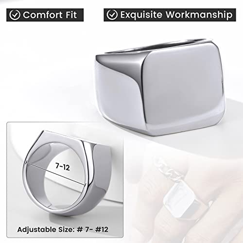 Goldchic Jewelry Men's Square Pinky Ring For Dad Father, Gift For Father's Day, Size 8 Rings For Men #TOP3