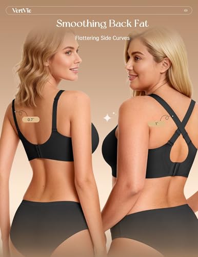 Image of Vertvie Wireless Jelly Bras Push Up Gel Support Seamless | Low Cut Plunge V-Neck, No Underwire, Natural Lift & Soft Comfort, Everyday & T-shirt Bralette, Wide Straps, Back Smoothing