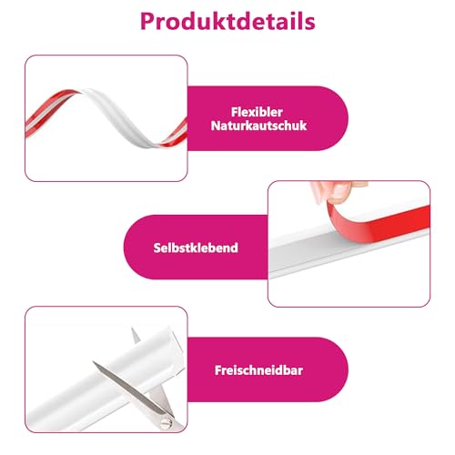 5 M Flexible Zierleisten Selbstklebend: Deckenleisten Selbstklebend 9mm x 12mm für Wandkanten Fliesenkanten (Weiß)
