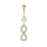 New 2026 Unisex Infinity Belly Button Rings Women Golden Stainless Steel Body Piercing Jewelry 8 Word Navel Earring 14G Ear Stud Accessories Decoration Luxury Trendy Best For Gift For Women And Men