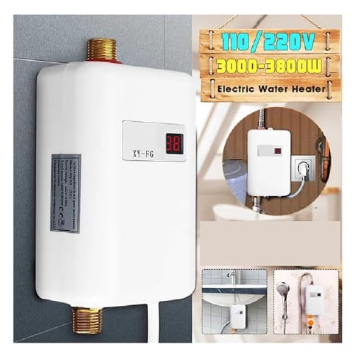 Chauffe-eau instantané électrique 3800W avec affichage température LED