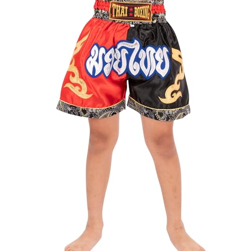 Muay Thai Shorts for Kids (2 Years - 12 Years) Girls Boys Boxing Trunks for Kickboxing MMA3