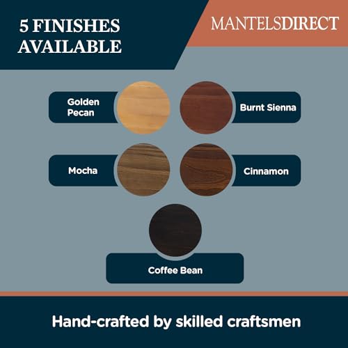 MANTELSDIRECT Dakota 48 Inch Pine Wood Floating Fireplace Mantel Shelf - Cinnamon Red | 9\" Depth - Beautiful Wooden Rustic Mantel for Fireplaces, Living Rooms, Electric Fireplaces, and Below TVs - Thumbnail 4