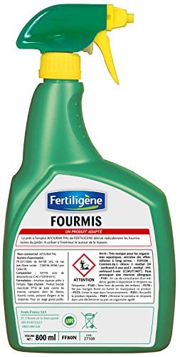 Fertiligène FF80N2 - Pulvérisateur Anti-Fourmis Prêt à l'emploi 800 ML - Elimine radicalement Les Fourmis Noires - Protection jusqu'à 2 Mois - Utilisation intérieur et extérieur - Fabriqué en France – vue 2