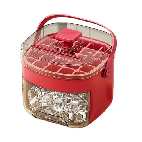 Caja De Hielo - Gran Capacidad, Presione para Desmoldar - Cubitera con Tapa Y Recipiente, Puede Almacenar Cubitos De Hielo, Ligero Y Portátil, para La Vida Diaria, Cocina, Picnic, Camping, Fiesta