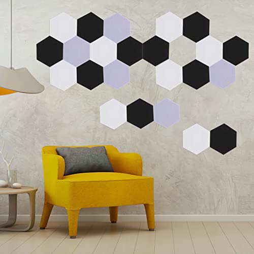 12 paneles acústicos hexagonales autoadhesivos de fieltro para aislamiento, tableros para paredes, material premium para absorción de ruido para estudio en casa, oficina y más miniatura 4