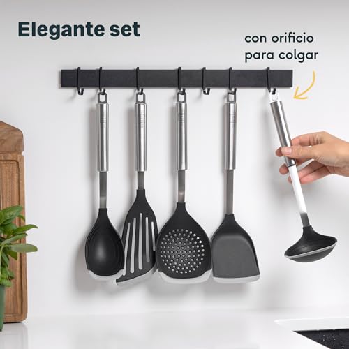 Miniatura 3 de Silberthal Set Utensilios De Cocina Acero Inoxidable Y Silicona - Ideal Para Sartenes Antiadherentes