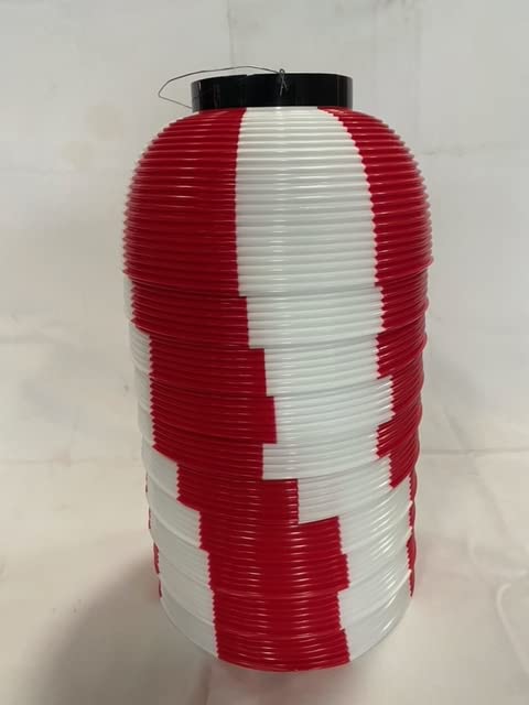 提灯 大 赤と白 Amazon.co.jp : ポリエチレン製 提灯 大サイズ ツートンカラー10個