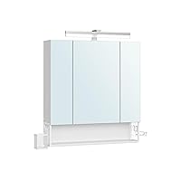 VASAGLE Mobile da Bagno con Illuminazione LED, 16,5 x 70 x 75 cm