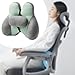 Zialofi 2X Lumbar Support Pillow Chair Back Support Cushion Practical Seat Cushion Waist Pillow for Office Chair Long Sitting Car, Green