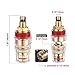 Facmogu 4PCS Black & Red Heavy Duty 5-Way Binding Post Banana Jacks 4mm, 24K Gold Plated Sold Brass Insulated Binding Post Banana Plugs, Speaker Amplifier Bindling Post Terminal Connectors - Short