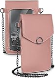 moex Handytasche zum Umhängen für alle Smartphones - Kleine Handtasche Damen mit separatem Handyfach und Sichtfenster - Crossbody Tasche, Rosa