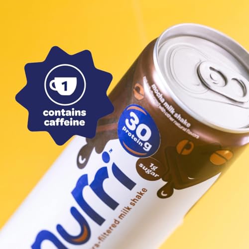 Image of Nurri - 30g Protein Ultra Filtered Milk Shake - Mocha- with Caffeine for Energy, Lactose Free, Low Sugar, 150 Calories, 10 Vitamins and Minerals - 11 fl oz, 10 Cans