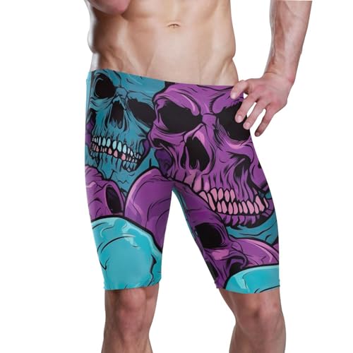 UMIRIKO Sugar Skull Gothic Men's Swim Jammers Racing & Training Swimsuit Fast, Flexible,Comfortable XXXL B0400460, 3X-Large