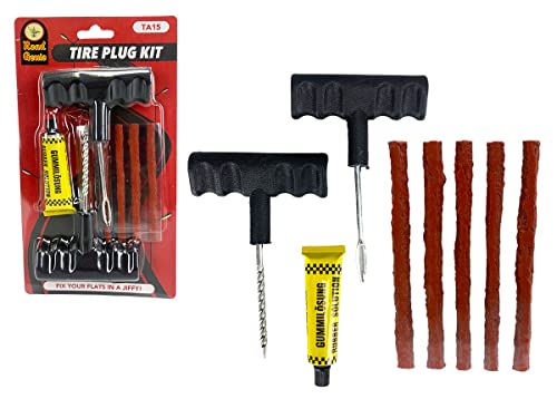 Road Genie Tubeless Tire Repair Kit, Heavy Duty T-Handle Tire Plug Kit #TOP4