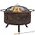 Sunnydaze Cosmic Outdoor Fire Pit Set with Cooking Grill and Spark Screen, Patio Wood Burning Round Firepit Bowl, 30 Inch