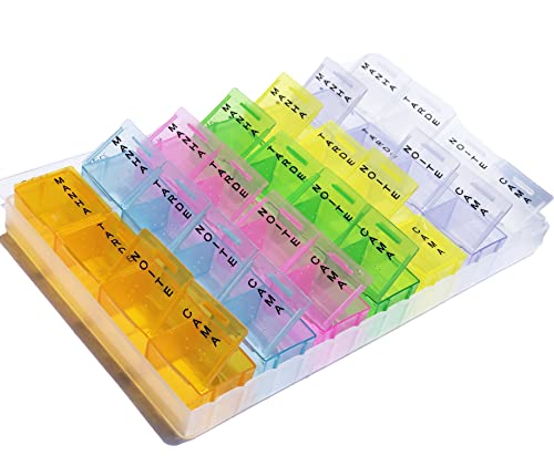 Caixa Porta Comprimido 4x Dia Organizador De Medicamento Remédio Semanal - Colorido