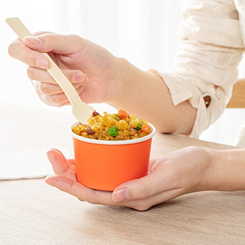Image of Coppetta 3-Ounce Dessert Cups, 200 Disposable Ice Cream Cups - Lids Sold Separately, Durable, Orange Paper Frozen Yogurt Bowls, For Hot And Cold Foods, Perfect For Gelato Or Mousse - Restaurantware