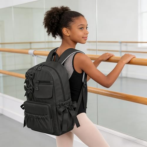 Image of Girls High Middle School Backpack with Bows for Kids Kawaii Coquette Bookbag 5-12