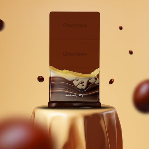 Image of Choco Town Choco Compound Slab | Chocolate Bar For Making Cakes & Cookies - 500g (White 1)