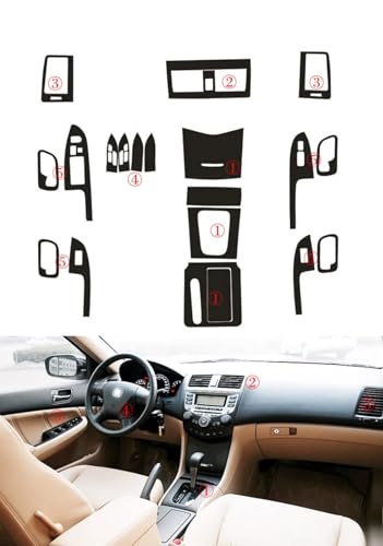 Masquer les rayures de console de Honda Accord 2002-2007 avec stickers carbone 5D - 3