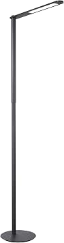 مصباح طاولة LED من GEORGE KOVACS P1931-896-L Kovacs، 1-Light، 8 إجمالي واط، 56.75 بوصة H &times; 9 بوصة W، أسود الفحم المصقول
