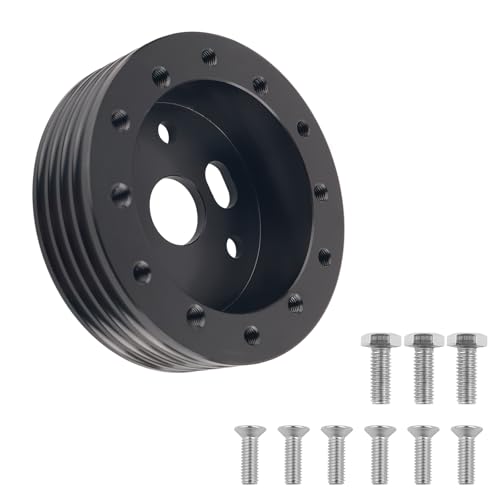 Figpade 10PCS Steering Wheel Adapter Kit,Sturdy Steering Wheel Hub Adapter with Bolts for 6 Hole to 3 Hole Conversion or Raising The Steerings Wheels,Essential Steerings Wheels Spacer