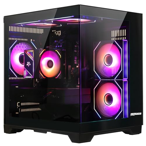 Image of Gaming PC Desktop, AMD Ryzen 5 5600 6-Core 12 Threads, RX 6600M 8GB, 16GB RAM, 1TB SSD, Software-Controlled ARGB Lighting, Windows 11, 1080P Gaming Computer, Black