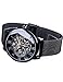 FORSINING Black Mechanical Watch for Men Minimalist Retro Design Staempunk Mechanical Skeleton Wrist Watch Transparent Business Mesh Band Watch