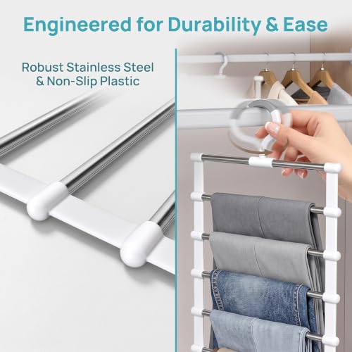 Trouser Hangers Space Saving, 4 Pack Multi Layer Hangers for Trousers - Image 3