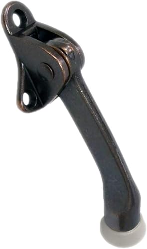 QCAA Soporte de puerta de Kickdown resistente, 4", Zinc Die Cast, Cobre antiguo, Hecho en Taiwán