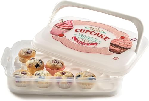 Snips | Cupcake-Halter 7 Liter weiß | Süßigkeitenbehälter | dekorierte Dose mit Tablett | Made in Italy | BPA-Frei Snips | Cupcake-Halter 7 Liter weiß | Süßigkeitenbehälter | dekorierte Dose mit Tablett | Made in Italy | BPA-Frei