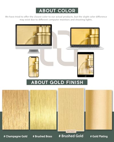 Image of Bathroom Light Fixtures, 2-Light Vanity Lights for Mirror with Milk Glass Shade, Brushed Gold Wall Sconces Up and Down Wall Lamp for Bathroom Bedroom Hallway, VL834-BG-ML