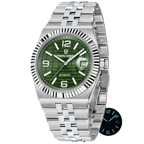 PAGRNE Design Men's Automatic Mechanical Watch, 40mm Sapphire Glass 316L Stainless Steel, 100M Water...