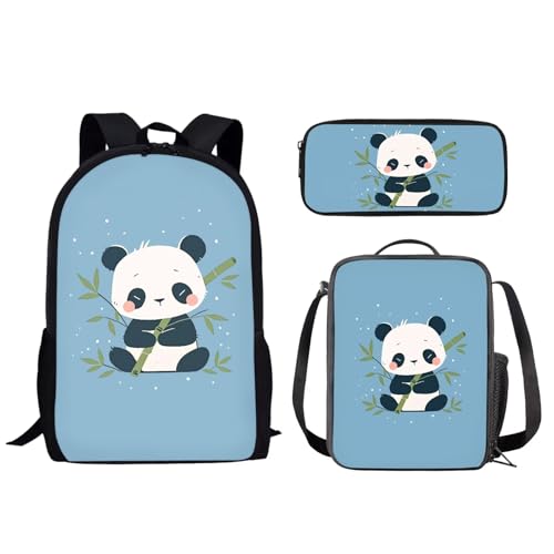 Sac à dos scolaire panda pour soulager le dos des enfants ensemble 3 pièces