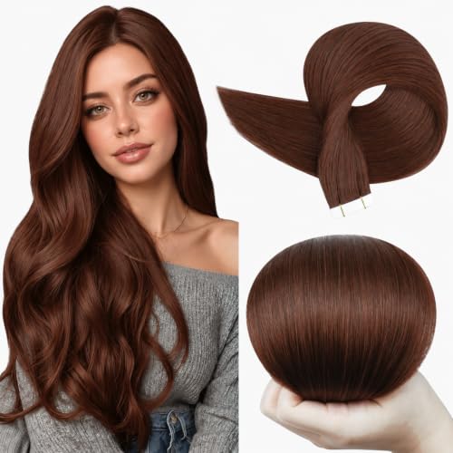 Full Shine Tape In Hair Extensions Human Hair, Cinnamon Mocha 22 Inch
