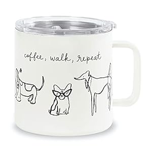 kate spade new york Stainless Steel Insulated Mug with Handle and Lid, 16 Ounce Double Wall Tumbler, Reusable Coffee Travel Mug for Hot and Cold Drinks, Dog Party kate spade new york Stainless Steel Insulated Mug with Handle and Lid 16 Ounce Double Wall Tumbler Reusable Coffee Travel Mug for Hot and Cold Drinks Dog Party