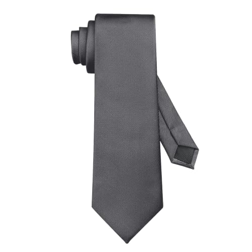 Image of DecTwig Men's Ties Solid Color Formal Neckties 3.15 inch (8CM) Black Ties For Men