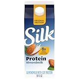 Silk Original Protein Almond Milk, Dairy Free, Gluten Free, Seriously Creamy Vegan Milk with 50% More Calcium than Dairy Milk, 59 FL OZ Carton