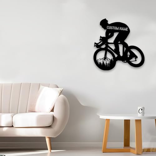 Miniatura 3 de Arte De Pared De Metal Personalizado Para Bicicleta De Montaña, Letrero De Nombre De Bicicleta Personalizado Con 16 Colores Cambiantes Y Control Remoto, Arte De Pared De Metal Para Motociclistas,