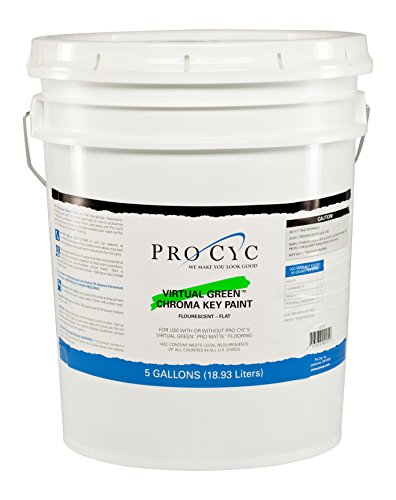 Pro Cyc Virtual Green Chroma Key Paint for Green Screens, 5 Gallons